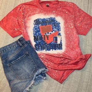 Heather Red “Fancy like” bleached tee